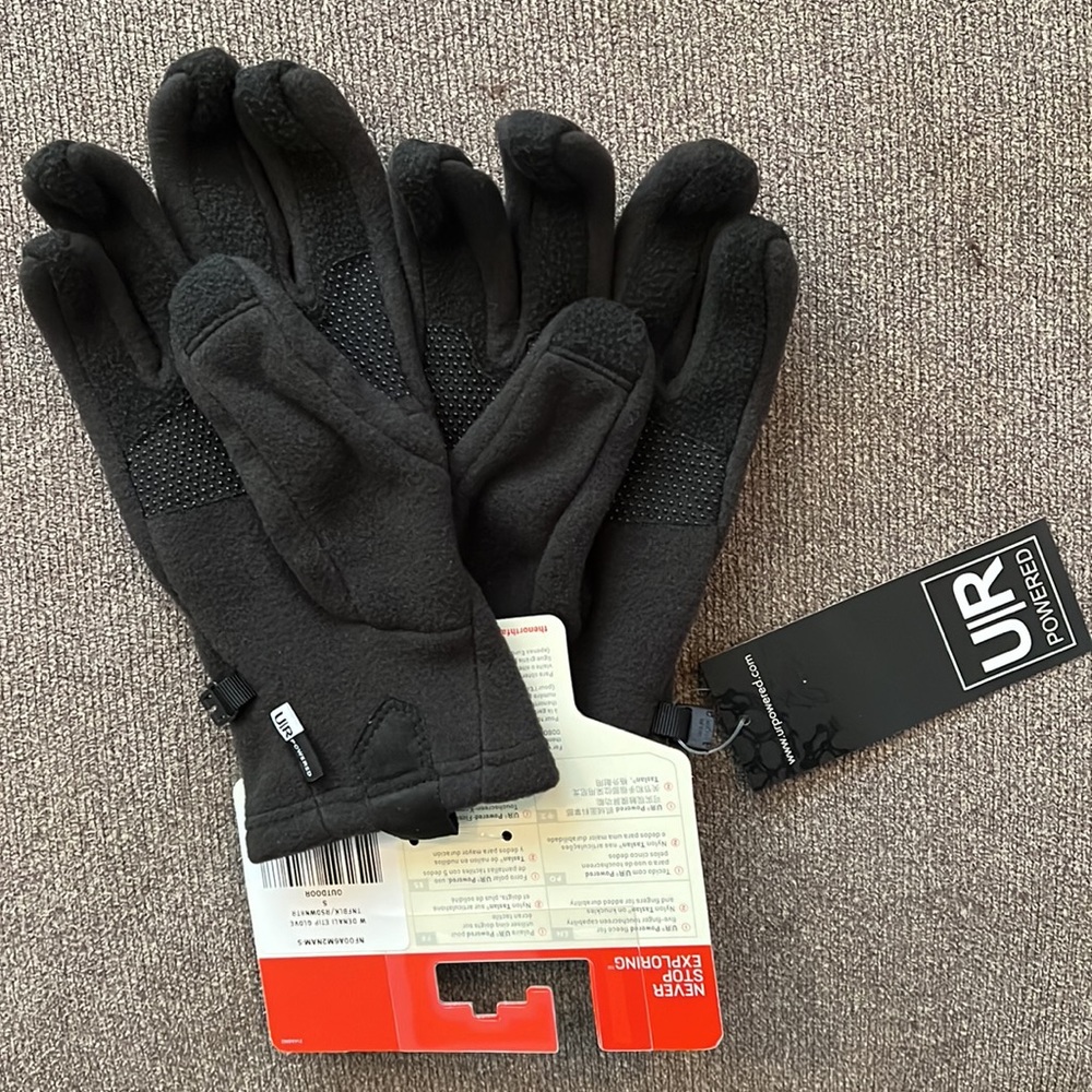 NWT The North Face Womens Denali ETIP Fleece Gloves Size SM Rose and Black - Picture 2 of 4